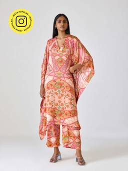 Ancestry - Peach Ishayra Printed Kaftan