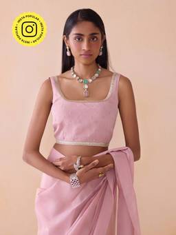 Ancestry - Noor Pink Solid Sleeveless Blouse