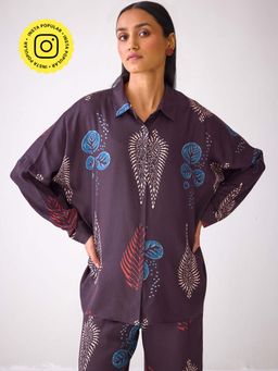 Ancestry - Purple Leaf Printed Shirt