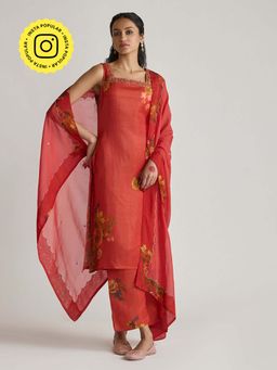 Ancestry - Rust Organza Dupatta