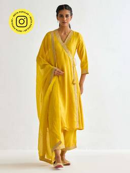 Ancestry - Yellow Organza Marigold Dupatta