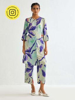 Ancestry - Front Buttoned Printed Kurta