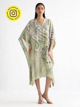 Ancestry - Printed V Neck Kaftan