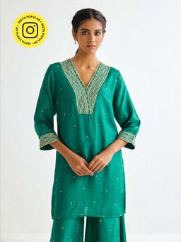 Ancestry - Green Emerald Short Kurta