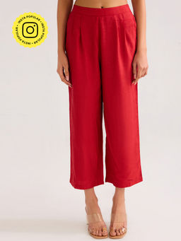 Ancestry - Red Solid Straight Pant