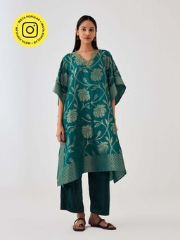 Ancestry - Kaashi Green Brocade Kaftan