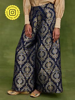 Ancestry - Brocade Navy Blue Palazzo