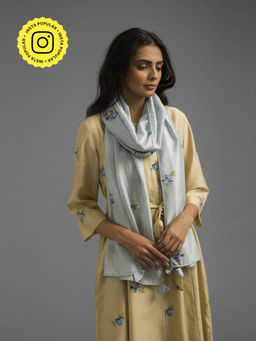 Ancestry - Powder Blue Scarf By Payal Pratap