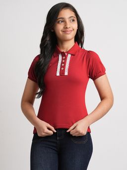 Beverly Hills Polo Club - LACY PLACKET Polo T-Shirt-Red