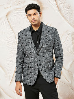 Vastramay - Mens Velvet Embroidered Blazer