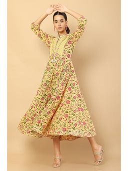 Soch - Women Yellow Printed Kurta