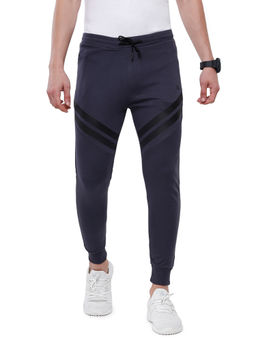 Classic Polo - Men Cotton Blend Solid Slim Fit Blue Color Joggers