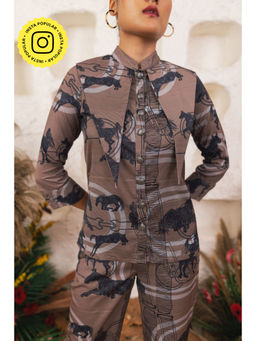 House of Fett - Brown Saddle Shirt