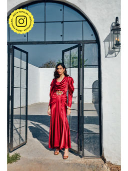 House of Fett - Ruby Pleated Gown