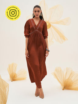 House of Fett - Cocoa Mosaic Maxi Dress - Brown