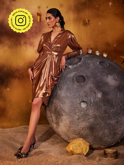 House of Fett - Gold Copper Star Dress