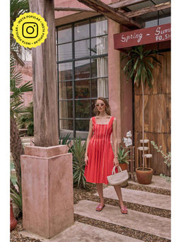 House of Fett - The Townie Fit And Flare Piping Red Dress