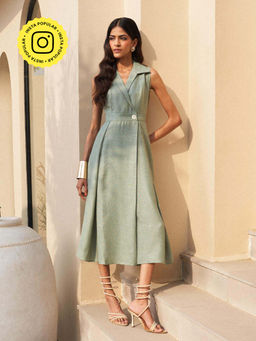 House of Fett - Fab Workwear Collar Green Dress