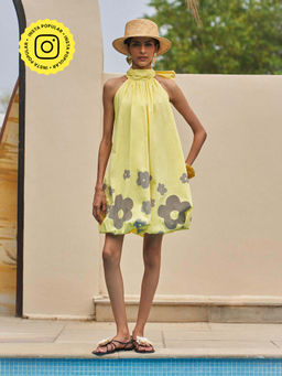 House of Fett - Butter Yellow Floral Dress
