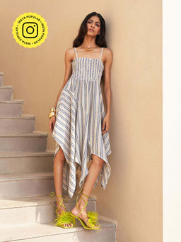 House of Fett - Omaha Stripe Grey Dress