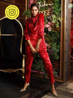 House of Fett - Moulin Rouge Jumpsuit With Chain - Red