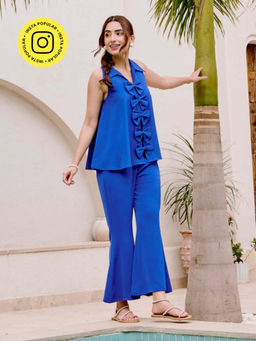 House of Fett - Blue Bow Bell Formal Pant