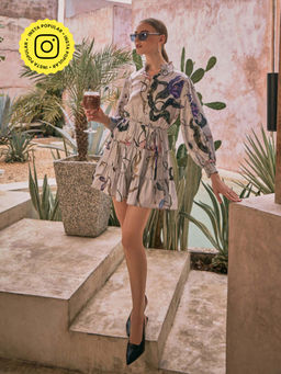 House of Fett - Queen B Short Floral Print Dress - Multi-Color