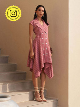 House of Fett - Sandstone Stripe Dress - Pink