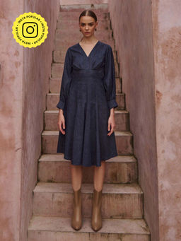 House of Fett - Zoe Cotton Dress - Blue