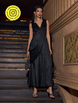 House of Fett - Dash Black Drape Jumpsuit