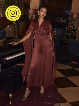 House of Fett - Royal Ember Satin Jumpsuit - Brown