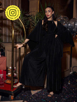 House of Fett - Seeah Pleated Jumpsuit With Braids - Black