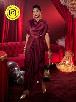 House of Fett - Amoura Satin Embellished Skirt Set