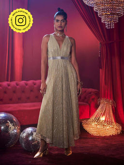 House of Fett - Shimmer Glitz Gown - Golden - Lavender