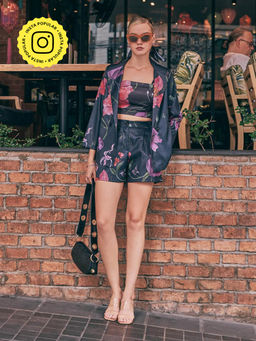 House of Fett - Chuck and Blair Black Coat with Short and Crop Top Co-Ords