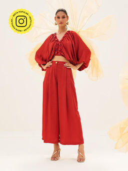 House of Fett - Rosamore Red Top with Pant Co-Ords