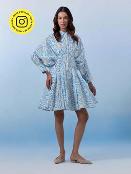 House of Fett - Balerno Blue A-Line Mini Dress