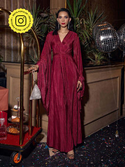 House of Fett - Braided Scarlet Partywear Gown A Line Dress
