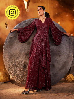 House of Fett - Stellar Sequin Gown A Line Dress