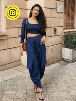 House of Fett - Navy Blue Rayon Top with Pant