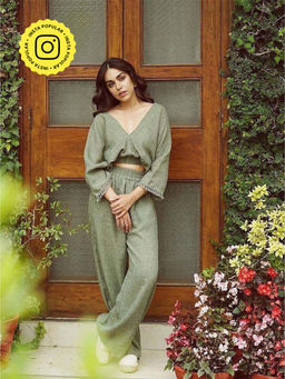 House of Fett - Green Linen Blend Top with Pant