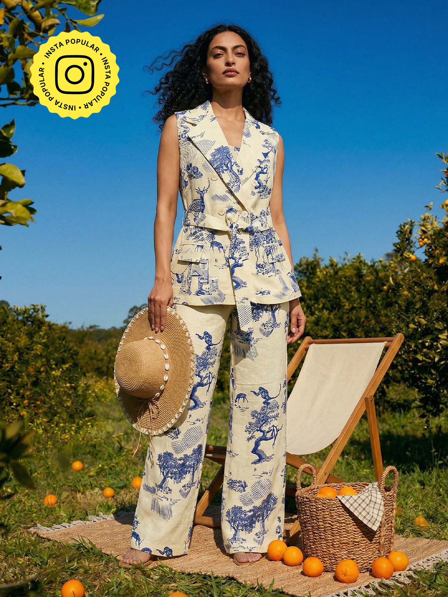 Ivory Linen Jacket with Crop Top and Pant-picture-18