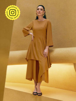 House of Fett - Buttery Caramel Asymetric Brown Co-ord Set