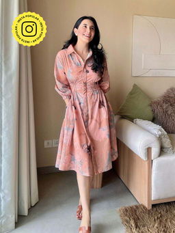 House of Fett - Blossom Mist Pink Midi Dress