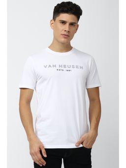 Van Heusen - Men White Graphic Print Crew Neck T-Shirt