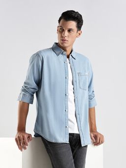 Calvin Klein - Blue Solid Regular Fit Shirt