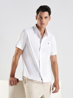 Calvin Klein - White Solid Regular Fit Shirt