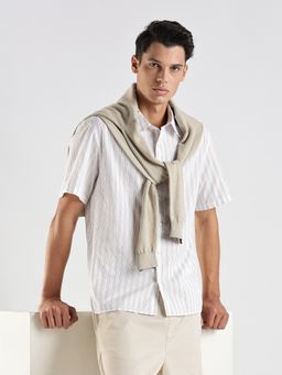 Calvin Klein - White Stripes Relaxed Fit Shirt