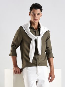 Calvin Klein - Olive Solid Slim Fit Shirt