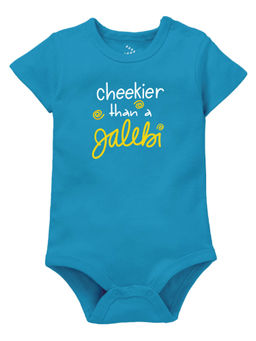 Zeezeezoo - Cheekier Than A Jalebi Baby Printed Onesie - Blue